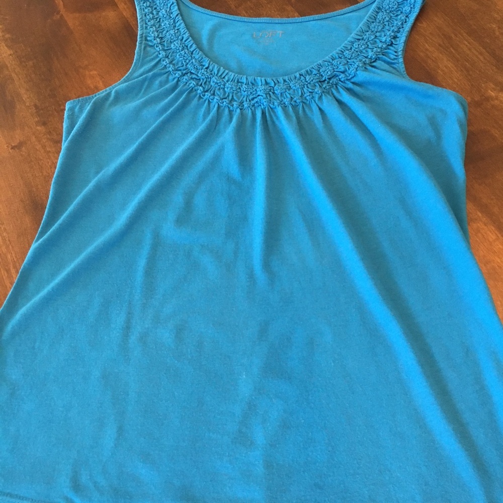 Ann Taylor LOFT 2P Turquoise Sleeveless Top